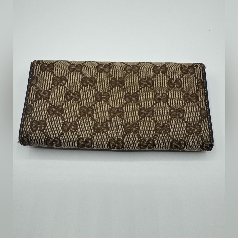 Gucci GG Canvas Continental Wallet Beige Brown Interlocking GG Logo - Picture 4 of 16